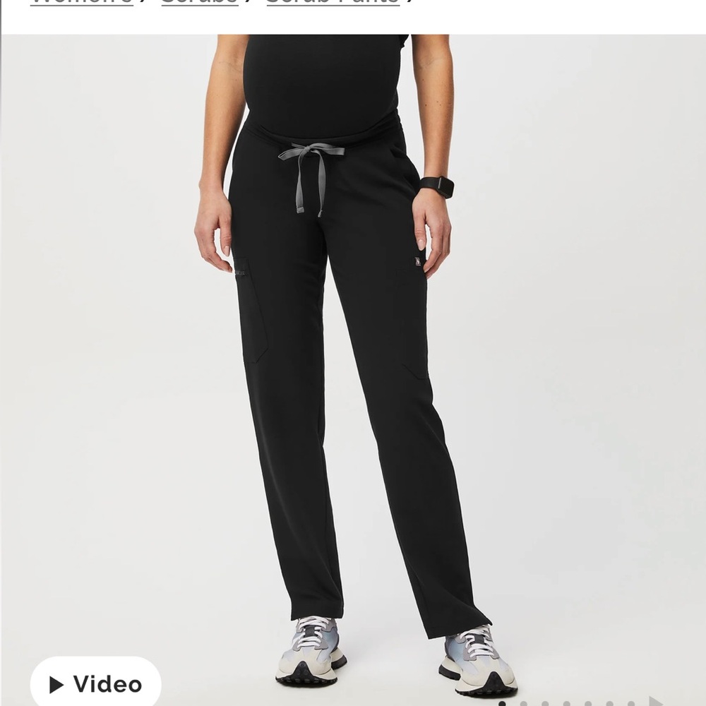 Figs Black Women's Maternity Scrub Pants